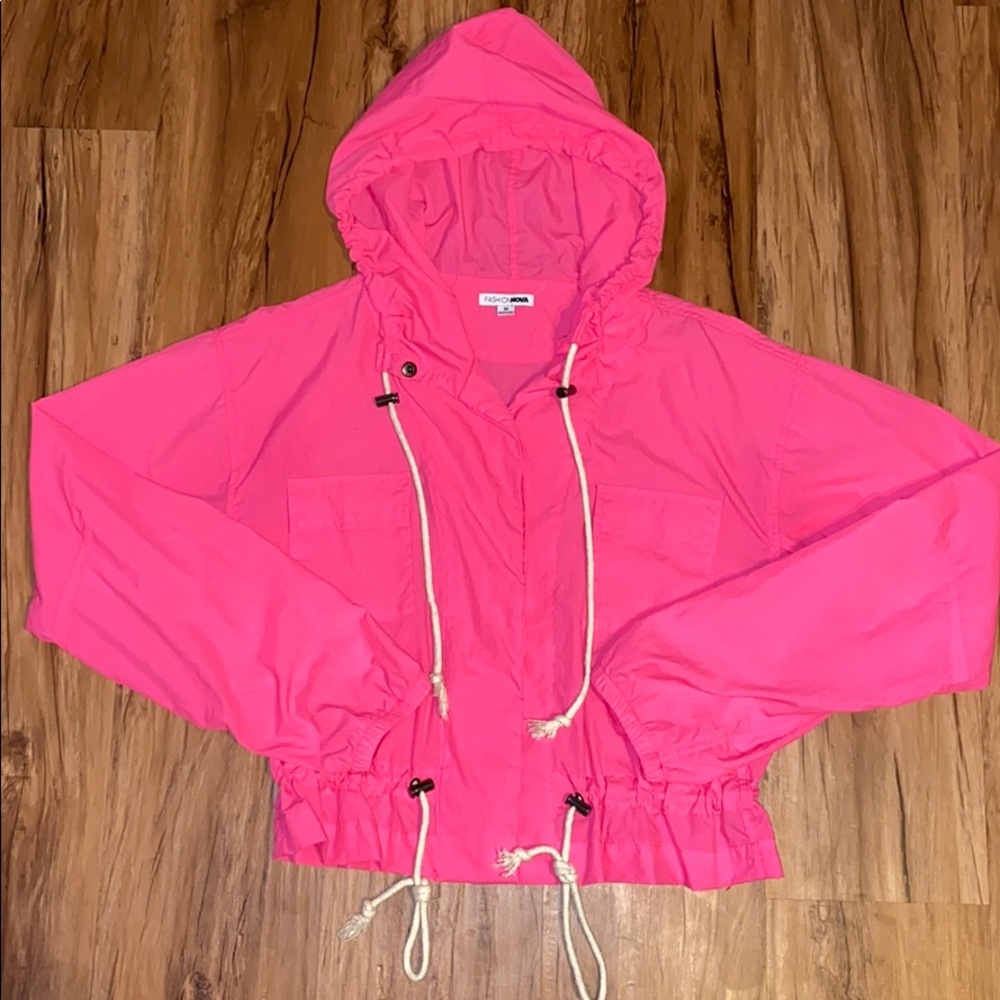 Highlighter Pink Windbreaker from Fashion Nova